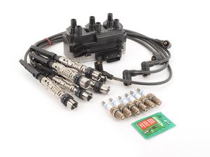 ES#2784850 - 101000035AH - Ignition Service Kit - Includes ignition coil, spark plugs, and black spark plug wires - Assembled By ECS - Volkswagen