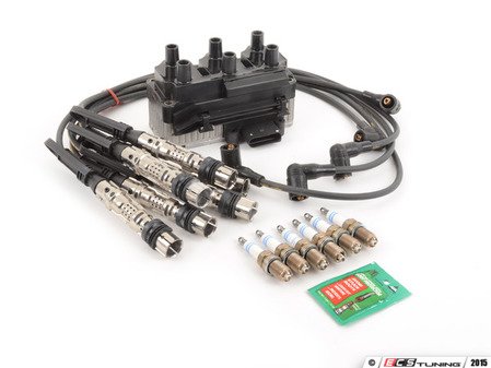 ES#2784850 - 101000035AH - Ignition Service Kit - Includes ignition coil, spark plugs, and black spark plug wires - Assembled By ECS - Volkswagen