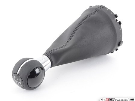 ES#2720959 - 25117641999 - Gear Shift Knob 6 Speed - Leather / Gloss Black - Includes stitched knob and boot - Genuine MINI - MINI