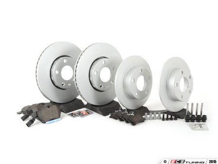 ES#2972469 - 8e069800510KT - Front & Rear Brake Service Kit (282x25/245x10) - Featuring Zimmermann rotors and ECS DD23 ceramic pads. - Assembled By ECS - Volkswagen