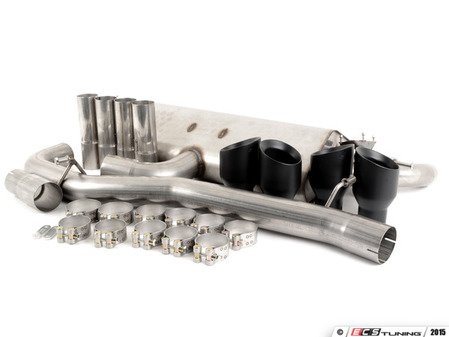 ES#2827585 - SSXAU470 - 8V S3 Cat-Back Exhaust System - Non-Resonated - Valved - 3" stainless steel with quad 100mm black Cerakote tips - Milltek Sport - Audi