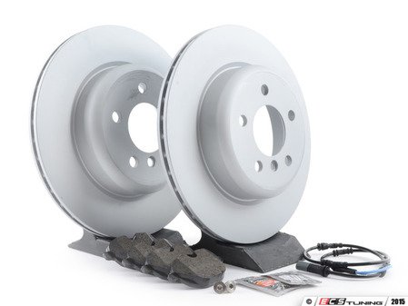 ES#2862339 - 34216775287kt1 - Rear Brake Service Kit - Featuring ECS V5 coated rotors and ECS DD23 "Daily Driver" ceramic pads. - Assembled By ECS - BMW