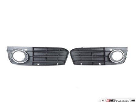 ES#2840988 - 8k0807681a01ckt1 - Fog Light Grille Set - Satin Black - Grille set with chrome fog trim to upgrade your all black grilles - Bremmen Parts - Audi