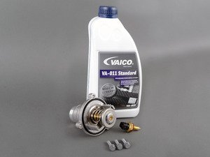 ES#2966600 - 11537586885KT - Thermostat Replacement kit - 90C  - Low-temp thermostat reduces stresses on engine components and improves performance - Assembled By ECS - BMW