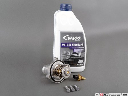 ES#2966600 - 11537586885KT - Thermostat Replacement kit - 90C  - Low-temp thermostat reduces stresses on engine components and improves performance - Assembled By ECS - BMW