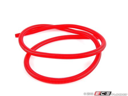 ES#1899363 - 7700k153 - Split Wire Loom, 3/8" Diameter, 5' Length - Red - Protect, organize, and dress up your engine bay with convoluted tubing! - ECS - Volkswagen