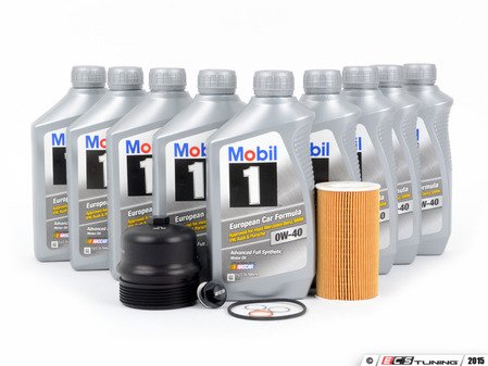 ES#2992141 - 99610722553KT16 - Genuine Oil Service Kit (0w-40) - With ECS Magnetic Drain Plug and Billet Oil Filter Cap - Includes Genuine filter and Genuine Mobil 1 A40 Spec Oil - Assembled By ECS - Porsche