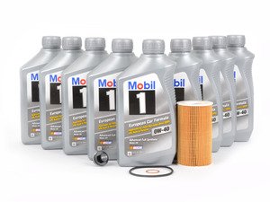ES#2649571 - 99610722553KT12 - Genuine Oil Service Kit (0w-40)- With ECS Magnetic Drain Plug - Includes Genuine filter and Genuine Mobil 1 A40 Spec Oil - Assembled By ECS - Porsche