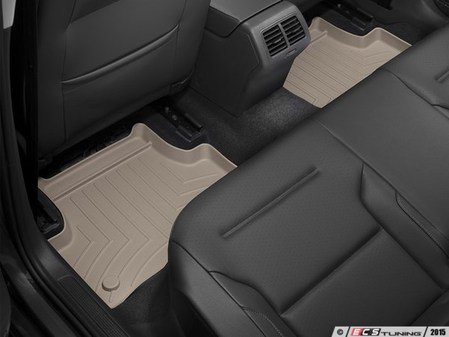 ES#2837873 - 454962 - Rear FloorLiner - Tan - Laser measured for perfect fitment and ultimate protection against moisture and debris - WeatherTech - Audi Volkswagen