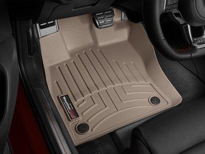 ES#2837872 - 454961 - Front FloorLiner - Tan - Laser measured for perfect fitment and ultimate protection against moisture and debris - WeatherTech - Audi Volkswagen