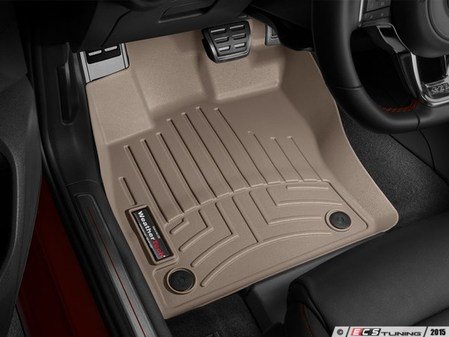 ES#2837872 - 454961 - Front FloorLiner - Tan - Laser measured for perfect fitment and ultimate protection against moisture and debris - WeatherTech - Audi Volkswagen