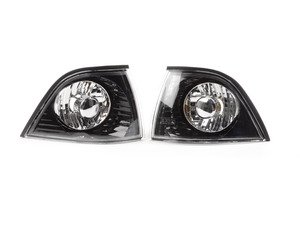 ES#2808246 - 4441514PXAE2 - Robot Eye Style Crystal Black Corner Indicator Set - Add unique styling to your E36 and ditch those ambers with these robot style corner markers - Depo - BMW