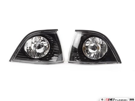 ES#2808246 - 4441514PXAE2 - Robot Eye Style Crystal Black Corner Indicator Set - Add unique styling to your E36 and ditch those ambers with these robot style corner markers - Depo - BMW