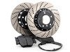ES#2986615 - E4612347KT -  Performance Front Brake Service Kit - Featuring front ECS 2-piece cross drilled and slotted rotors and ECS EP24 Enthusiast Performance pads - Assembled By ECS - BMW
