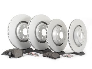 ES#2836933 - 8J0615301GKT4 - Front & Rear Brake Service Kit - Featuring ECS V5 plain rotors and ECS DD23 Daily Driver ceramic pads - Assembled By ECS - Audi
