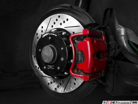 ES#2992846 - 009901ECS01KT - Rear Cross-Drilled & Slotted 2-Piece Brake Rotors - Pair (282x12) - Direct bolt-on replacement - Save 12% of unsprung weight for enhanced performance! OE#1K0615601AD - ECS - Audi Volkswagen