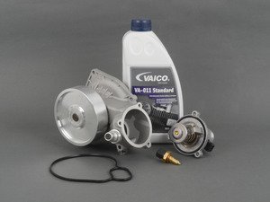 ES#2986551 - 11517548263KT2 - Water Pump And Low-Temperature Thermostat Kit - Includes everything you need to replace your water pump and 90C degree thermostat for reduced component stress and improved engine performance - Assembled By ECS - BMW