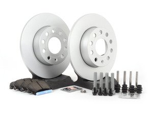ES#257459 - 1k0698050 - Rear Brake Service Kit (260x12) - Featuring Zimmermann rotors and ECS DD23 "Daily Driver" ceramic pads. - Assembled By ECS - Volkswagen