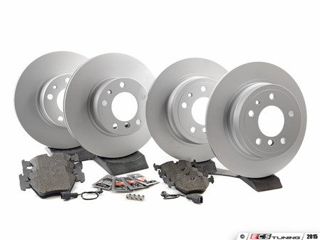 ES#2739114 - 34111160936OEKT - Front & Rear Brake Service Kit - Featuring ECS V5 coated rotors and ECS DD23 "Daily Driver" ceramic pads. - Assembled By ECS - BMW