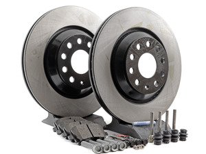 ES#2765860 - 1K0615601N - Rear Brake Service Kit - Featuring ECS V5 rotors and ECS EP24 "Enthusiast Performance" pads. - Assembled By ECS - Volkswagen