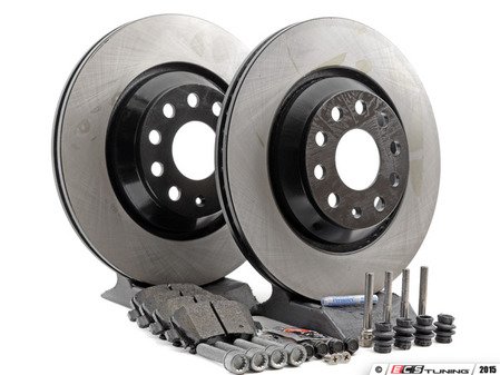 ES#2765860 - 1K0615601N - Rear Brake Service Kit - Featuring ECS V5 rotors and ECS EP24 "Enthusiast Performance" pads. - Assembled By ECS - Volkswagen