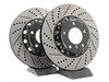 ES#2986619 - E4612348KT -  Performance Front Brake Service Kit - Featuring front ECS 2-piece cross drilled and slotted rotors and Hawk HPS pads - Assembled By ECS - BMW