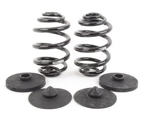 ES#2992736 - 33536756975KT - Rear Coil Spring Kit - Includes left and right springs and new spring pads for easy and noise free installation - Assembled By ECS - BMW