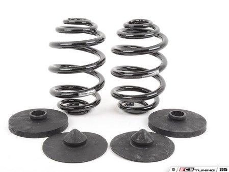ES#2992736 - 33536756975KT - Rear Coil Spring Kit - Includes left and right springs and new spring pads for easy and noise free installation - Assembled By ECS - BMW