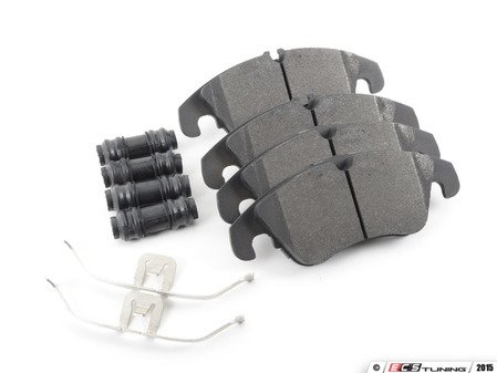 ES#2960482 - 104.13220 - Posi Quiet Semi-Metallic Front Brake Pad Set - Semi-metallic formula for consistent braking. Includes shims and hardware. - Centric - Audi