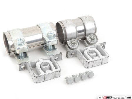 ES#2765625 - 1J0253201AKT1 - Exhaust Installation Kit - Center Pipe - Includes all brackets, clamps and hardware needed for installation - Assembled By ECS - Volkswagen