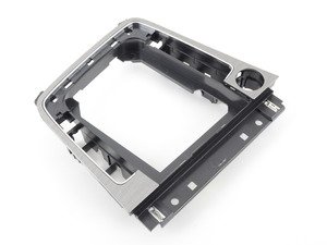 ES#3485577 - 5GM864263CDQH - Center console shifter trim - Satin black/brushed - This piece holds the start/stop button and shift boot assembly - Genuine Volkswagen Audi - Volkswagen