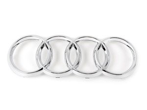 ES#2733104 - 4H0853605C2ZZ - Audi Rings Badge - Chrome - Located on the radiator grille - Genuine Volkswagen Audi - Audi