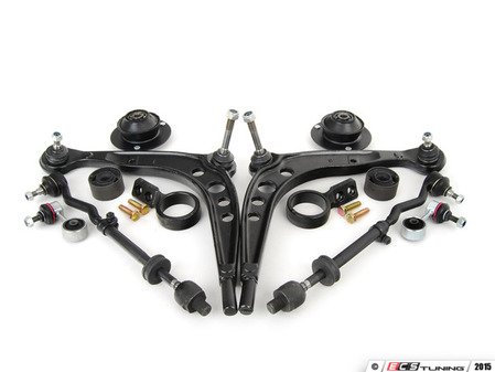 ES#1892316 - E30SUSREF2-KT - Front Suspension Rebuild Kit - Level 2 - Completely rebuild your front suspension! Includes level one plus strut mounts, sway bar end links, and tie rods. - Assembled By ECS - BMW