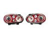 ES#9580 - FKFSVW107 - Red Chrome Angel Eye Headlights - Pair - (NO LONGER AVAILABLE) - With fog lights - FK - 