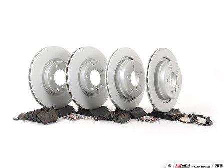 ES#2593034 - 34112227172KT - Front & Rear Brake Service Kit - Featuring ECS V5 coated rotors and ECS DD23 "Daily Driver" ceramic pads. - Assembled By ECS - BMW
