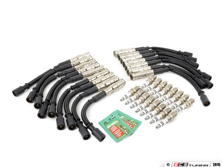ES#2777646 - 0001587803KT6 - Ignition Service Kit - Without Coil Packs - Includes Sixteen (16) Beru Ignition Coil Wires, And Sixteen (16) Bosch Spark Plugs - Assembled By ECS - Mercedes Benz