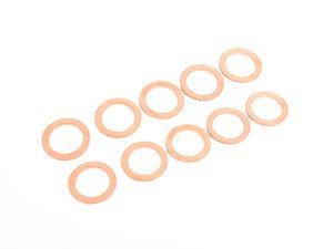 ES#2266 - N138492 10PACK - Copper Drain Plug Washer - Pack Of 10 - Replace with every oil service to prevent leaks. M14x20x1.5 - Victor Reinz - Audi Volkswagen