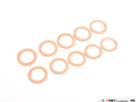 ES#2266 - N138492 10PACK - Copper Drain Plug Washer - Pack Of 10 - Replace with every oil service to prevent leaks. M14x20x1.5 - Victor Reinz - Audi Volkswagen
