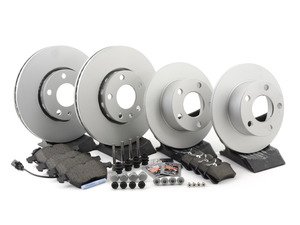 ES#2587627 - 40454112KT2 - Front & Rear Brake Service Kit - Includes Zimmermann Rotors and ECS DD23 "Daily Driver" ceramic pads. - Assembled By ECS - Volkswagen