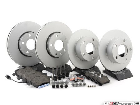 ES#2587627 - 40454112KT2 - Front & Rear Brake Service Kit - Includes Zimmermann Rotors and ECS DD23 "Daily Driver" ceramic pads. - Assembled By ECS - Volkswagen