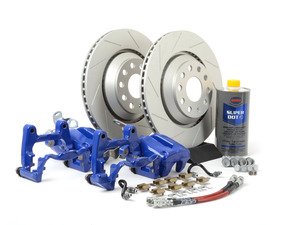 ES#2996600 - 011277ECS01-03KT - Rear Big Brake Kit - ECS GEOMET Slotted Rotors (310x22)  - (NO LONGER AVAILABLE) - Blue Calipers -- Upgrade your stopping power to the MK5 R32 Rear Big Brake Kit - Assembled By ECS - 