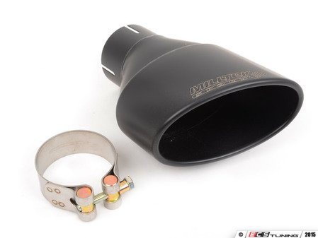 ES#2998980 - MSTIP144 - Oval Cerakote exhaust tip - Left - 150x95mm black oval tip for the left side of the vehicle - Milltek Sport - Audi
