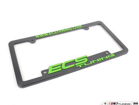 ES#2189943 - ECS-LP-FRAME-GRN - ECS Tuning License Plate Frame - Green - (NO LONGER AVAILABLE) - Black fade resistant plastic frame with raised letters - ECS - 