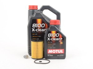 ES#2827054 - MK7TDIKT3 -  Oil Service Kit  - Includes Genuine oil filter and Motul 8100 X-Clean+ 5w-30 oil - Assembled By ECS - Audi Volkswagen