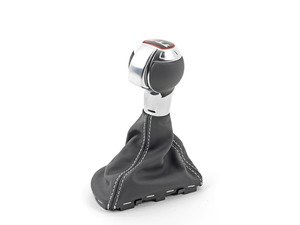 ES#2503332 - 8J1713139LVDE - Automatic Shift Knob - Leather - Soul (Black) / Silver - Replace that worn or broken automatic shift knob - Genuine Volkswagen Audi - Audi