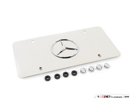ES#1829226 - Q6880058 - License Plate Frame - Marque Plate With Star Logo (Polished Stainless Steel) - Genuine Mercedes Benz - Mercedes Benz