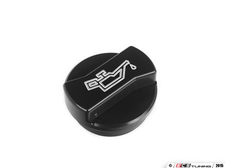 ES#2986505 - J019-BLKKT - Oil Cap Assembly - Black Anodized - Complete billet aluminum oil cap assembly to replace your black plastic one - Assembled By ECS - Audi Volkswagen