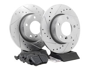 ES#2864048 - HK4725.136Z - Front Sector 27 Performance Rotor & Pad Kit - Featuring Hawk Sector 27 cross drilled and slotted rotors with Performance Ceramic brake pads - Hawk - 