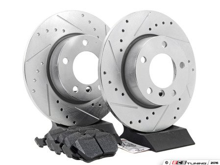 ES#2864048 - HK4725.136Z - Front Sector 27 Performance Rotor & Pad Kit - Featuring Hawk Sector 27 cross drilled and slotted rotors with Performance Ceramic brake pads - Hawk - 