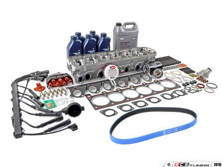 ES#2918763 - 11121707032kt1KT - Complete Cylinder Head Ultimate Replacement Kit - Everything you will need to do a head service on your BMW, plus a new thermostat, thermostat housing, a magnetic drain plug, a camshaft position sensor, spark plugs, ignition wires, and distributor - Assembled By ECS - BMW